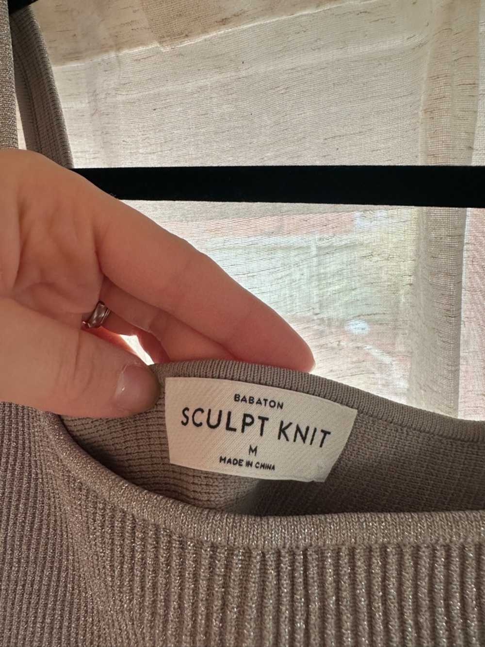 Babaton Ribbed Square-Neck Tank — Silver - Picture 3 of 4